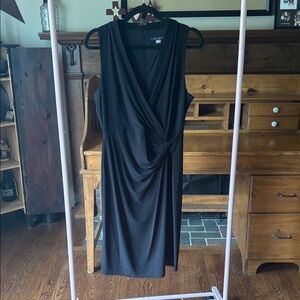 Tommy Hilfiger Black Draped Midi Dress